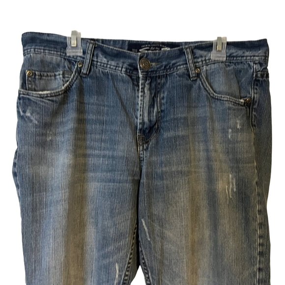 Seven7 Blue Jeans Mens 34 x 30 Straight Leg Distressed Relaxed Mid Rise - Picture 12 of 12